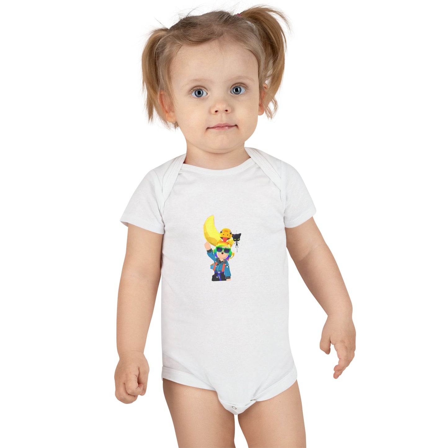 Cute Adventure Baby Onesie® with Banana & Star Design