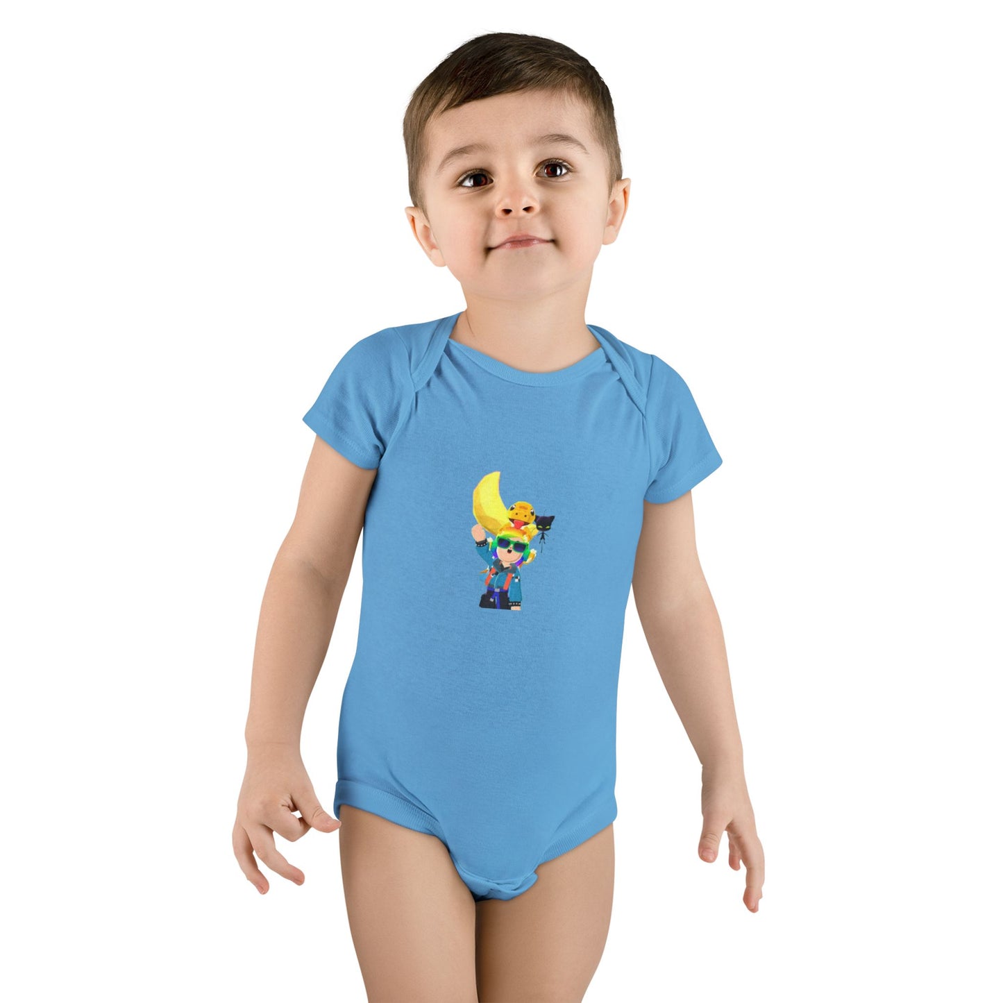 Cute Adventure Baby Onesie® with Banana & Star Design