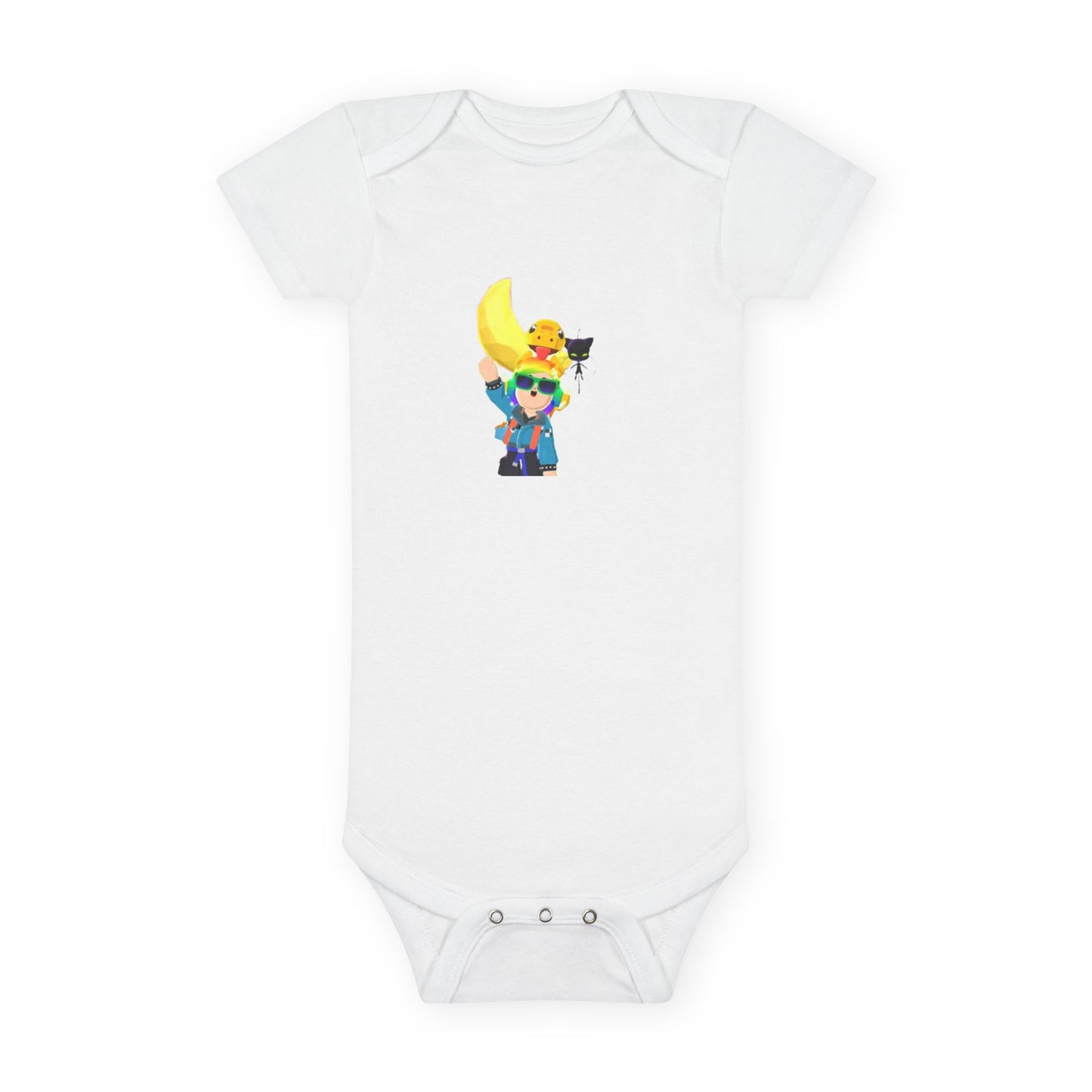 Cute Adventure Baby Onesie® with Banana & Star Design